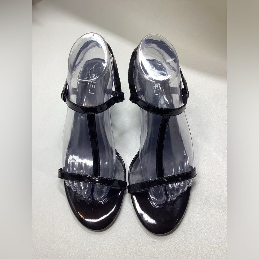 Vaneli Mohan T-strap Wedge Sandals In Black Size 9.5 - Picture 4 of 11
